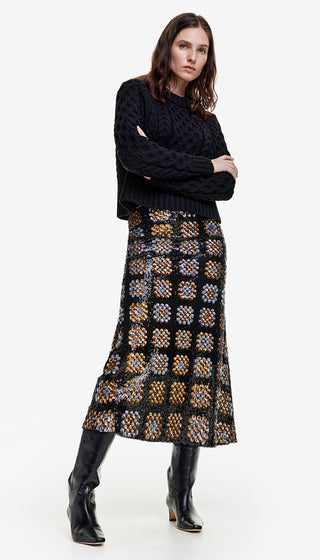 Sequin Midi Skirt