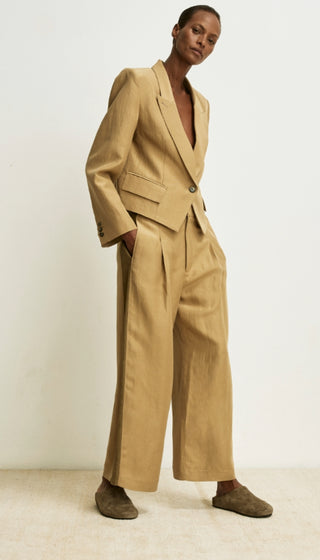 Tux Stripe Crop Pleated Trouser