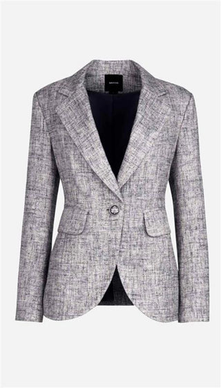 Gray checkered blazer on a white background
