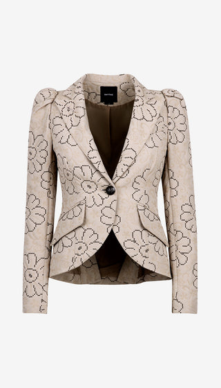 Pouf Sleeve One Button Blazer