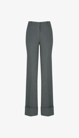 Wide Leg Cuffed Trouser