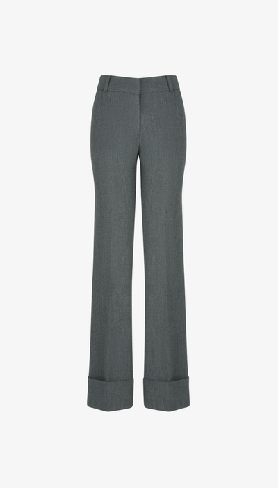 Wide Leg Cuffed Trouser