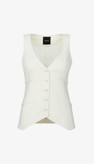 White vest with buttons on a white background