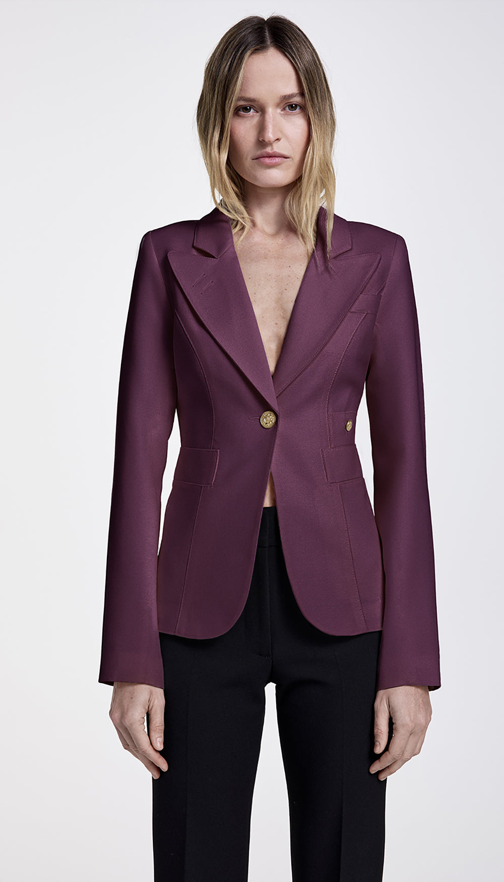 Classic Duchess Blazer in Plum SMYTHE - Main Image