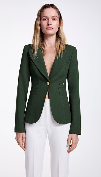 forest green blazer dress Velvet Double Breasted Blazer Dress in Bottle Green main image 1
