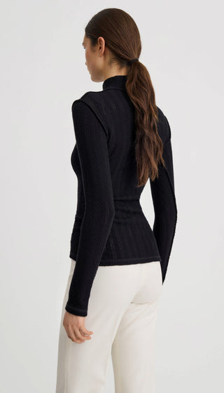 Pointelle Knit Turtleneck