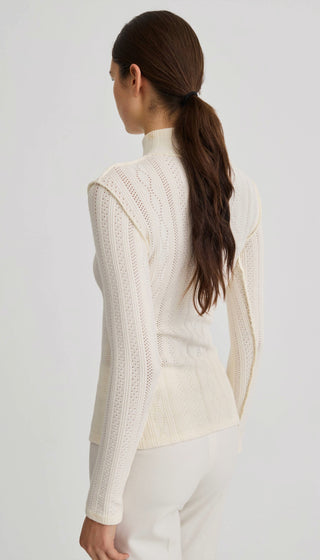 Pointelle Knit Turtleneck