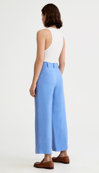 Linen Cropped Pleated Trouser