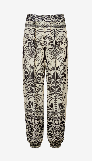 Patterned pants on a white background