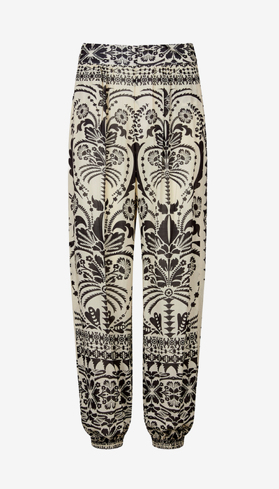 Patterned pants on a white background