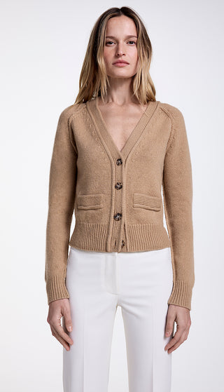 Cashmere Cropped V-Neck Cardi