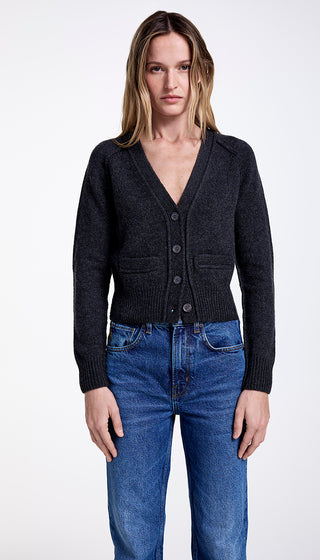 Cashmere Cropped V-Neck Cardi