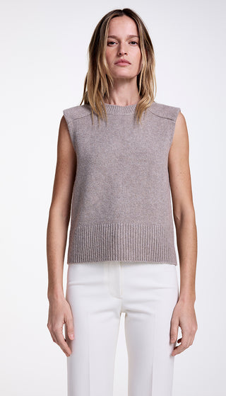 Cashmere Sleeveless Crewneck