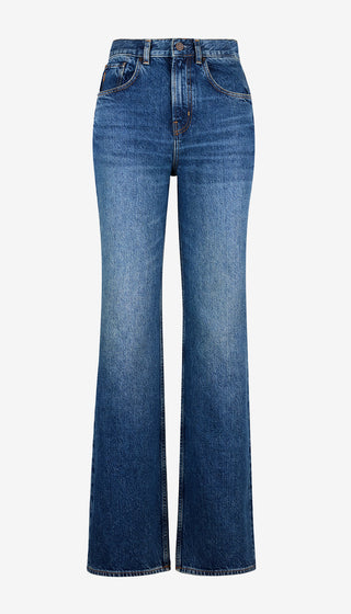 Blue jeans on a white background