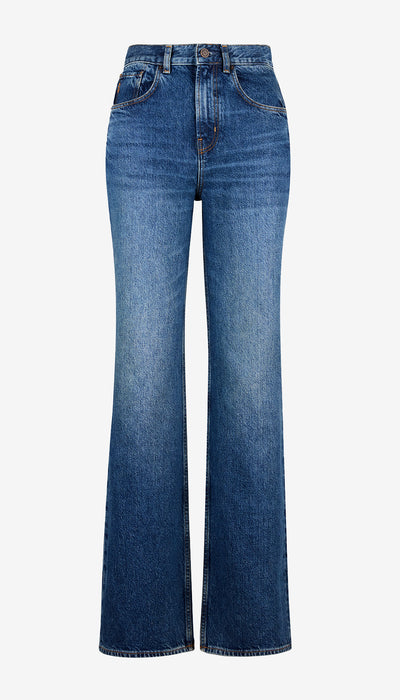 Blue jeans on a white background