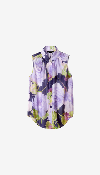 Sleeveless Gathered Blouse