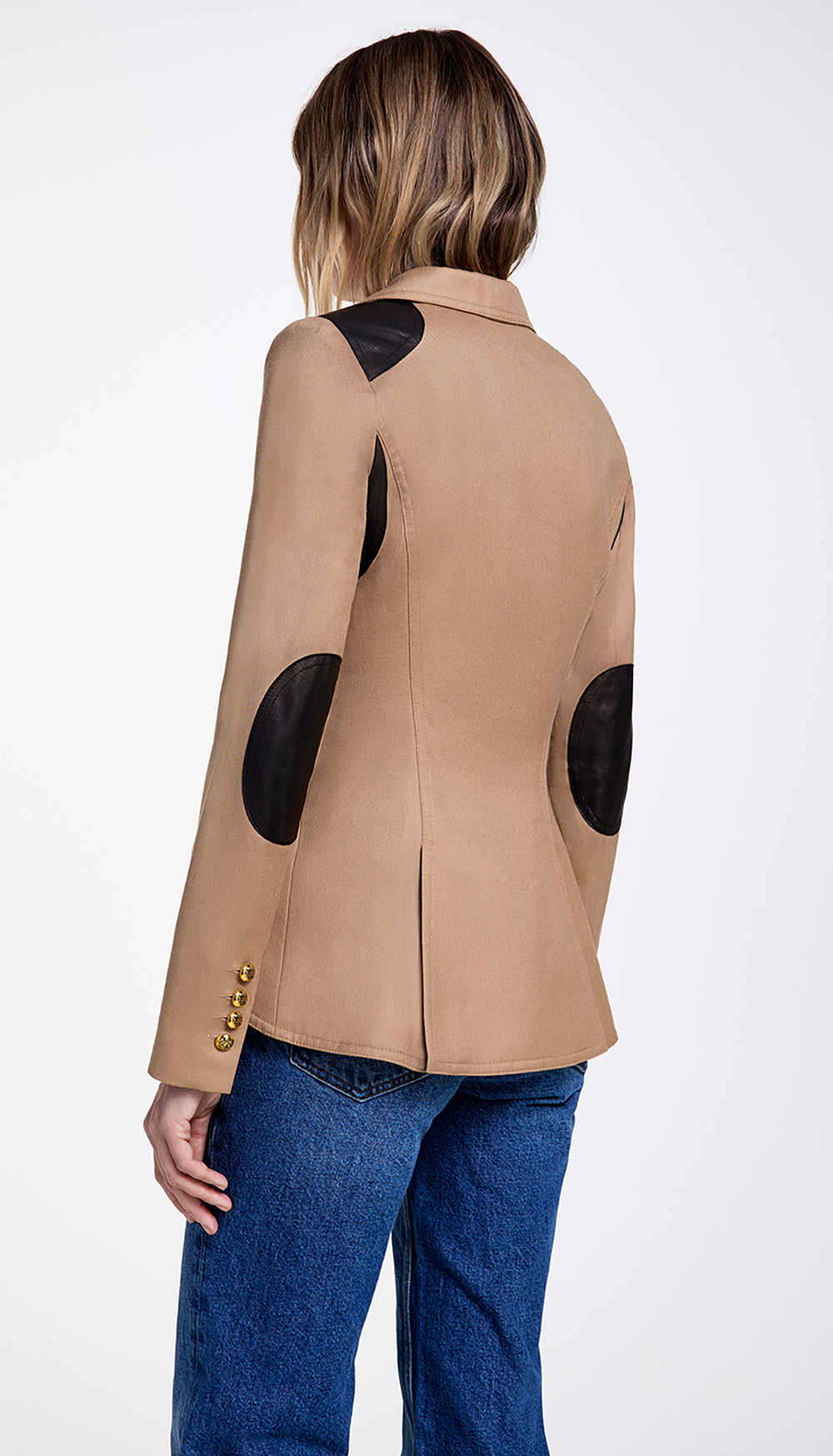 Black Blazer Women's Blazer With Leather Elbow Patches Womens