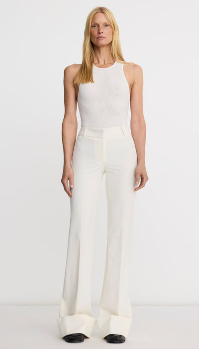 Wide Leg Cuffed Trouser