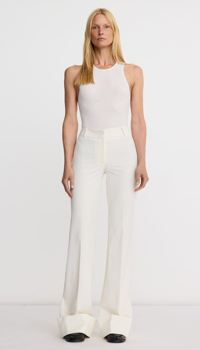 Wide Leg Cuffed Trouser