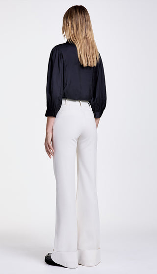 Wide Leg Cuffed Trouser