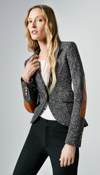 One Button Blazer w/ Rectangle Elbow Patch