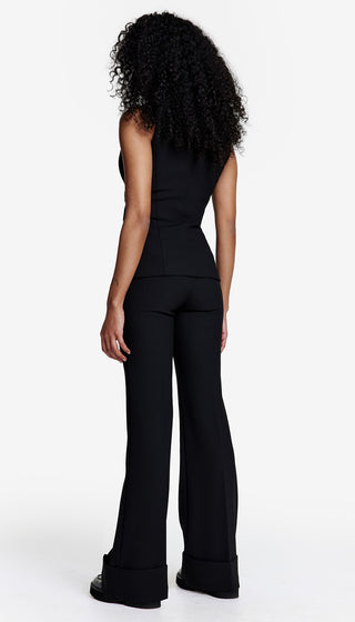 Wide Leg Cuffed Trouser