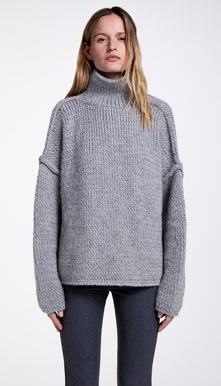 Reverse Seam Turtleneck Sweater