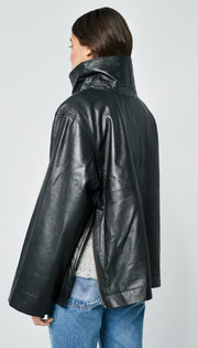 Over The Head Leather Anorak