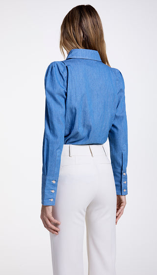 Box Pleat Denim Shirt