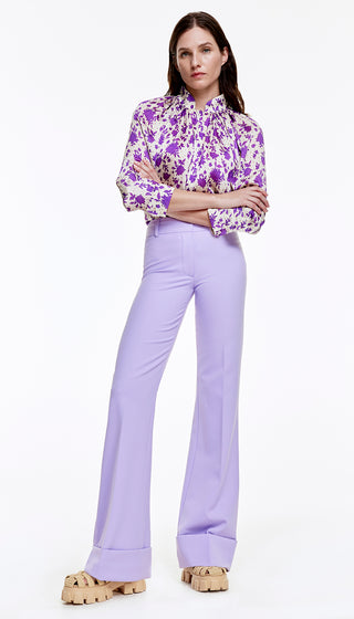 Wide Leg Cuffed Trouser