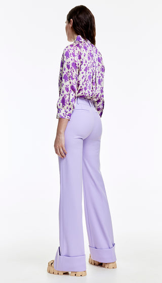 Wide Leg Cuffed Trouser