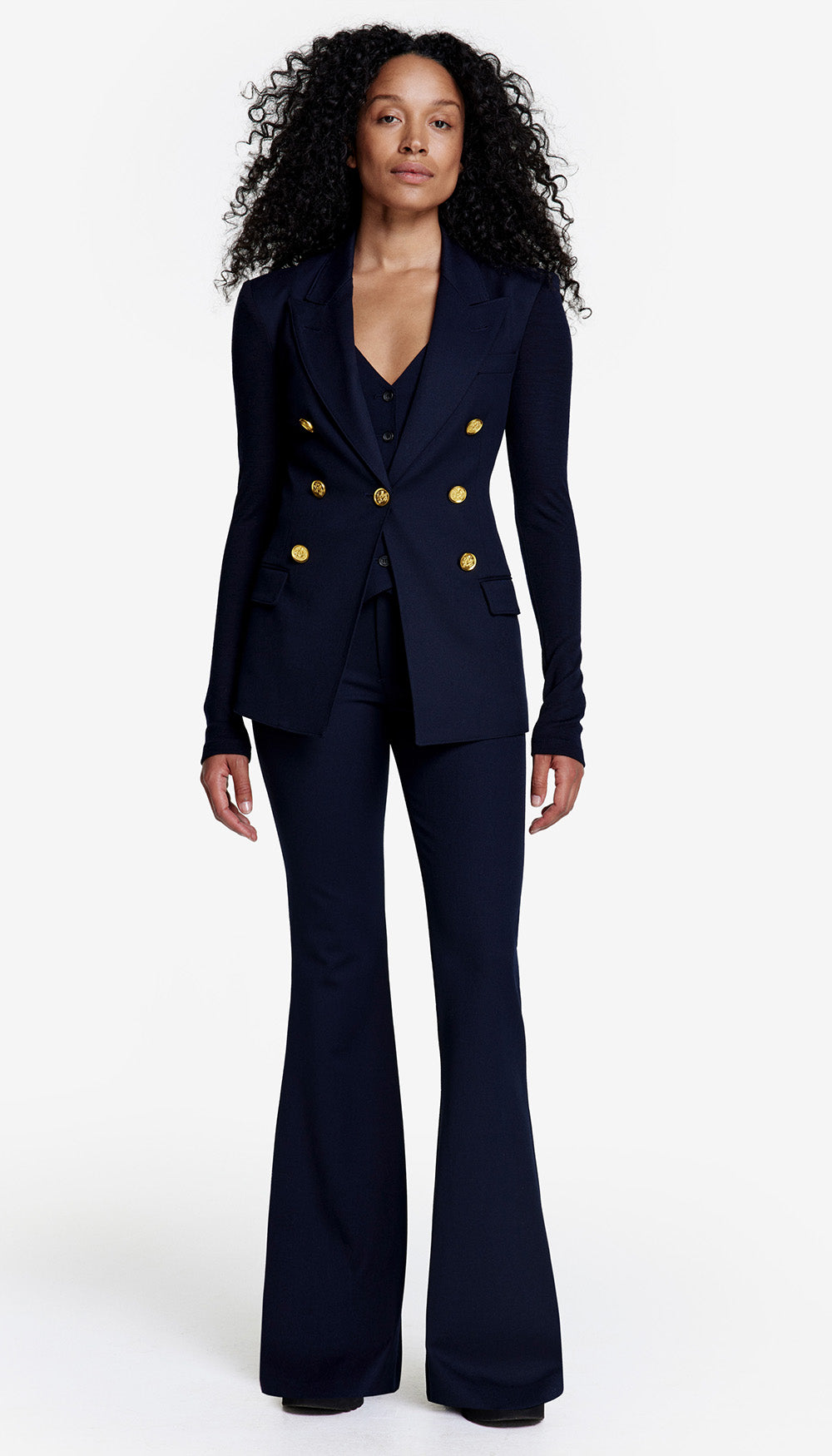 SMYTHE Oversized Notched Lapel Blazer in Carbon Herringbone 