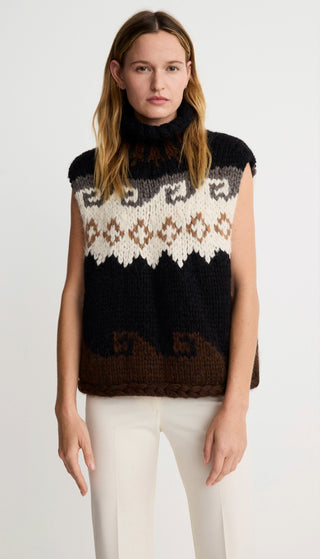 Handknit Sleeveless Turtleneck