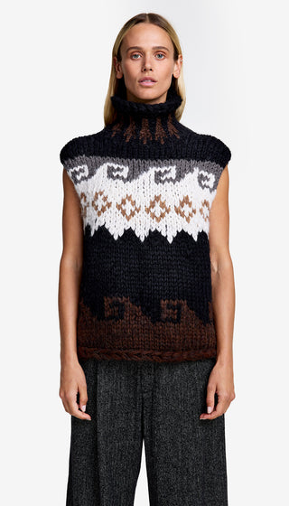 Handknit Sleeveless Turtleneck