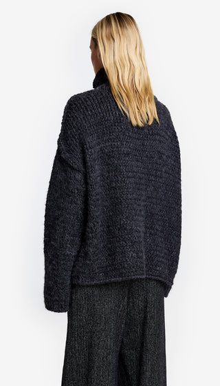 Reverse Seam Turtleneck Sweater