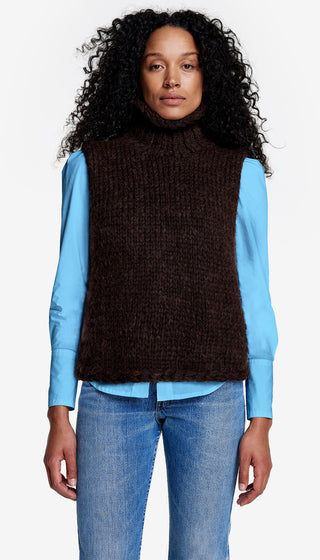 Handknit Sleeveless Turtleneck