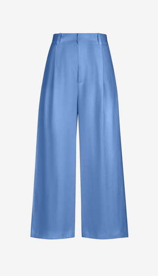 Linen Cropped Pleated Trouser