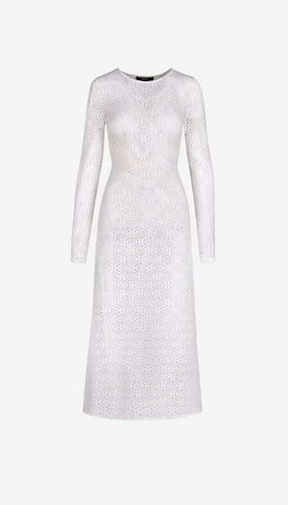 White dress with long sleeves on a white background