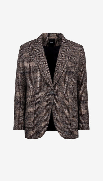 Houndstooth pattern blazer on a white background