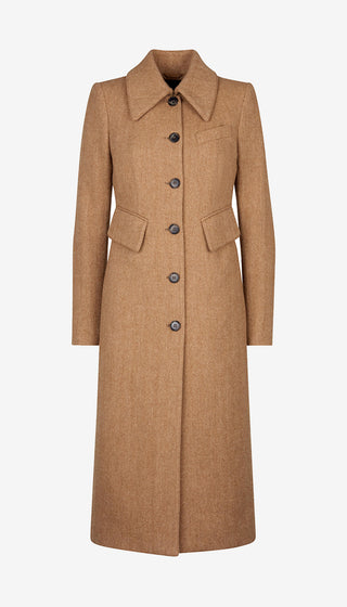 Brown coat with buttons on a white background