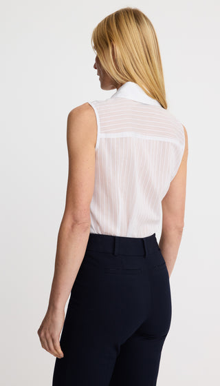 Sleeveless Point Collar Shirt