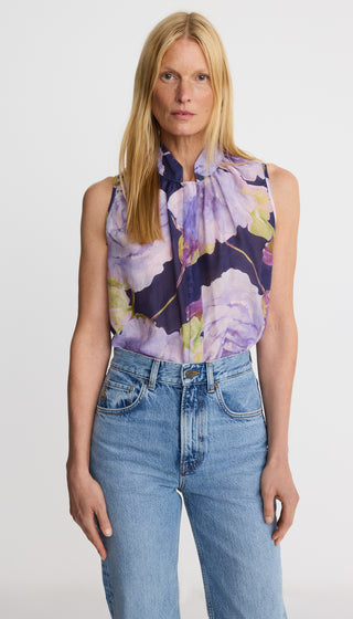 Sleeveless Gathered Blouse