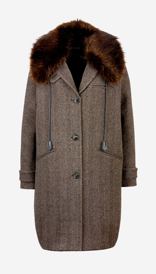 Cocoon Coat With Detachable Collar