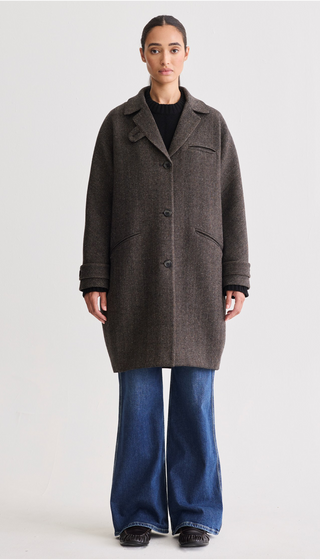 Cocoon Coat With Detachable Collar
