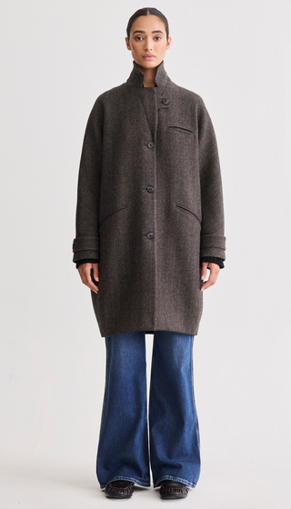 Cocoon Coat With Detachable Collar