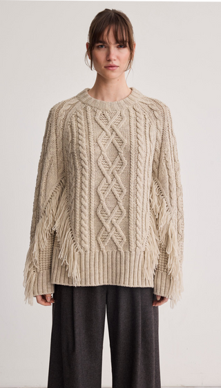 Crewneck Fringe Sweater