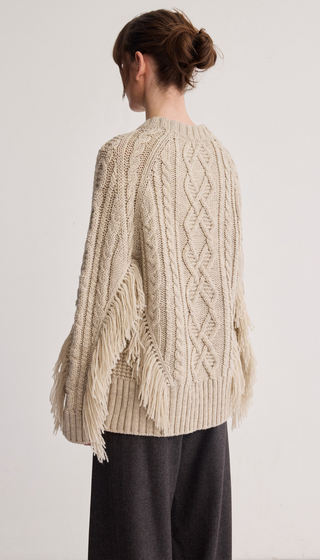 Crewneck Fringe Sweater