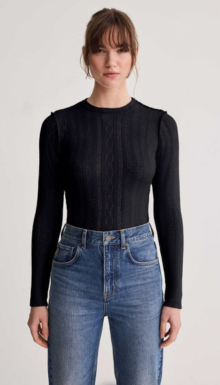 Pointelle Knit Crewneck