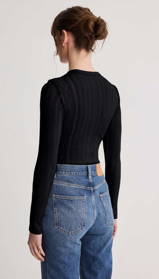Pointelle Knit Crewneck