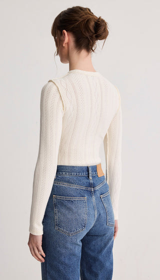 Pointelle Knit Crewneck